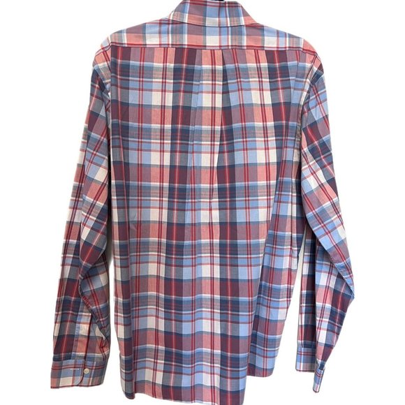 Brooks Brothers Men Shirt Regent L Cotton Blue Red White Plaid Button Down LS - Picture 3 of 5